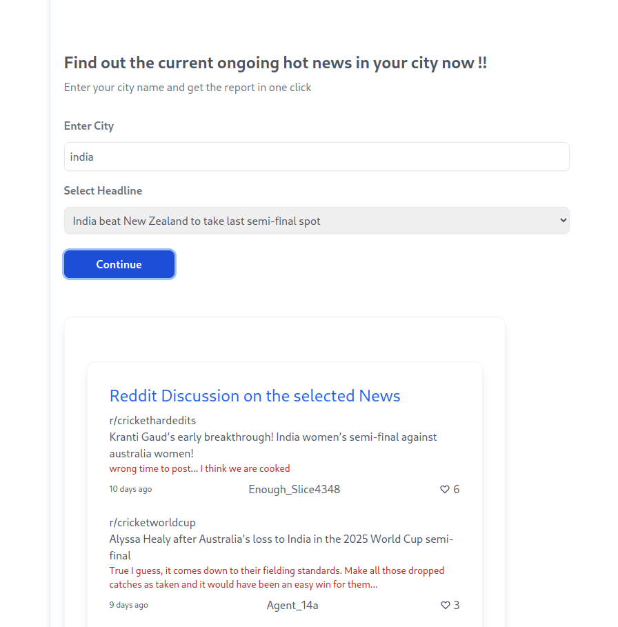 City Discussion Dashboard