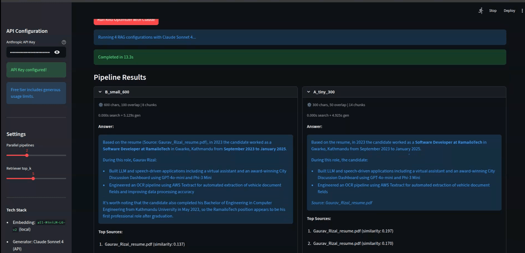 RAG Pipeline Optimizer